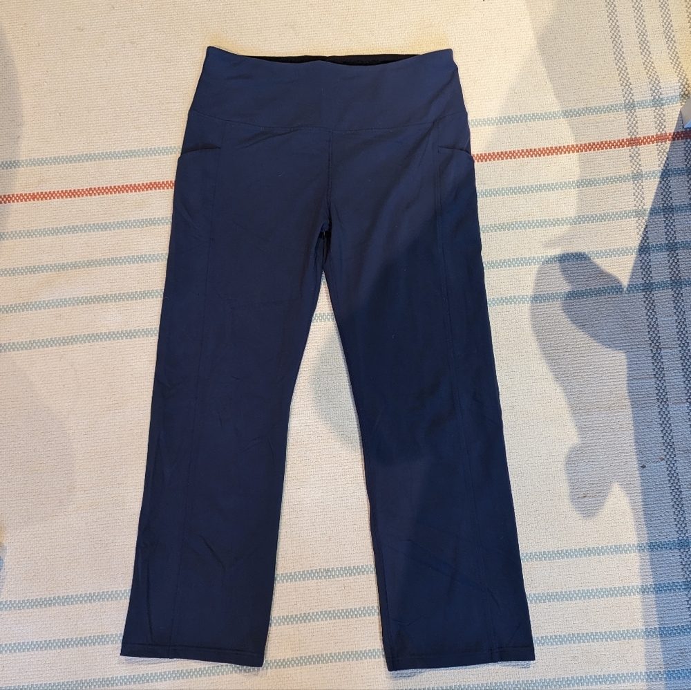 Tuff Athletics Black and Navy Blue Workout Leggings